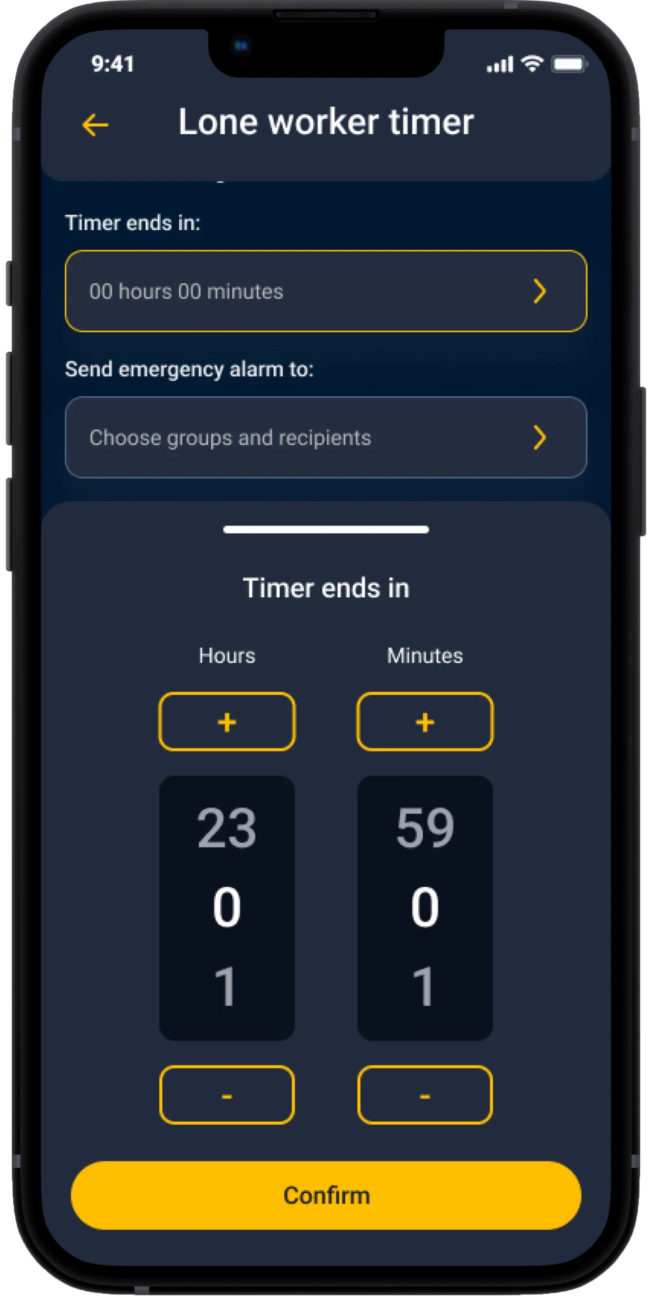 Lone worker timer